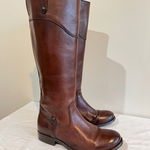 Frye Melissa Button Boots Cognac Size 6 - Picture 1 of 11